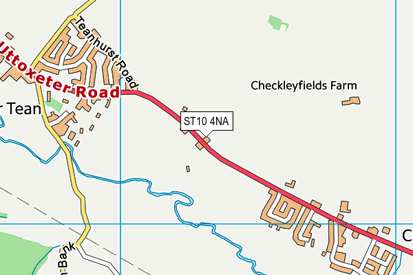 Checkley Cricket Club map (ST10 4NA) - OS VectorMap District (Ordnance Survey)