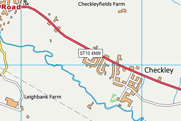 ST10 4NW map - OS VectorMap District (Ordnance Survey)