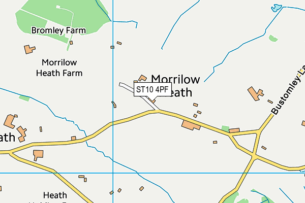 ST10 4PF map - OS VectorMap District (Ordnance Survey)