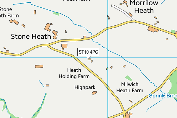 ST10 4PG map - OS VectorMap District (Ordnance Survey)