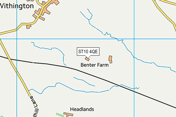 ST10 4QE map - OS VectorMap District (Ordnance Survey)