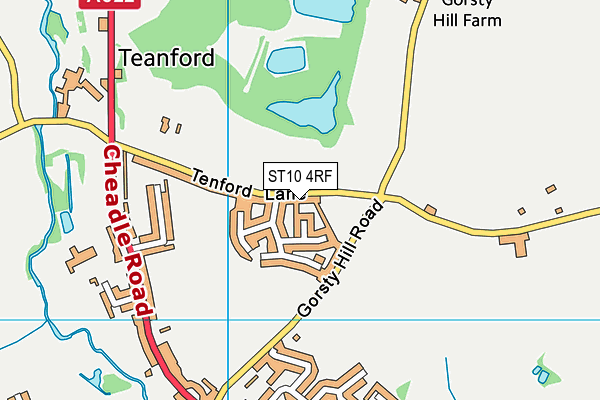 ST10 4RF map - OS VectorMap District (Ordnance Survey)