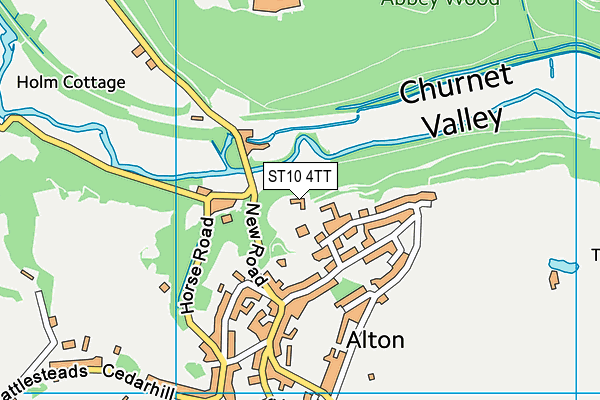 ST10 4TT map - OS VectorMap District (Ordnance Survey)