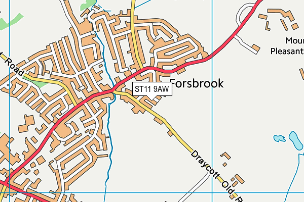 ST11 9AW map - OS VectorMap District (Ordnance Survey)
