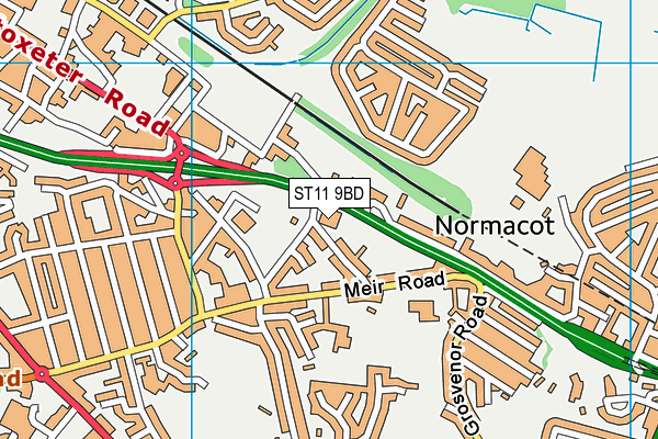 ST11 9BD map - OS VectorMap District (Ordnance Survey)