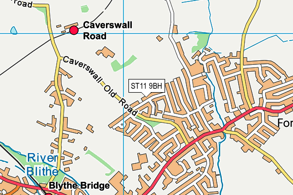 ST11 9BH map - OS VectorMap District (Ordnance Survey)