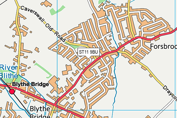 ST11 9BU map - OS VectorMap District (Ordnance Survey)