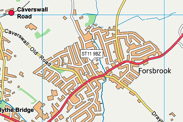 ST11 9BZ map - OS VectorMap District (Ordnance Survey)