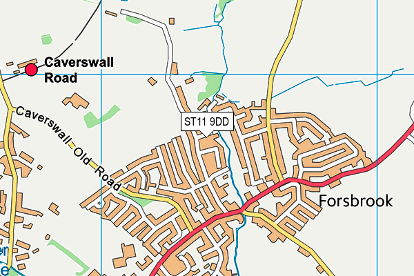 ST11 9DD map - OS VectorMap District (Ordnance Survey)