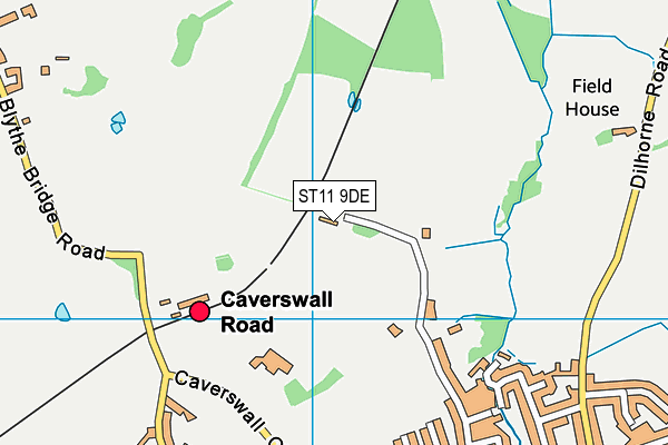 ST11 9DE map - OS VectorMap District (Ordnance Survey)