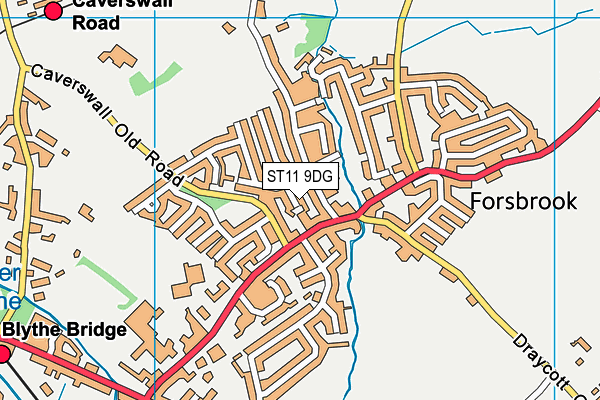 ST11 9DG map - OS VectorMap District (Ordnance Survey)