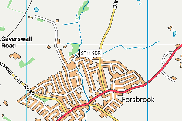 ST11 9DR map - OS VectorMap District (Ordnance Survey)