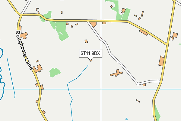 ST11 9DX map - OS VectorMap District (Ordnance Survey)