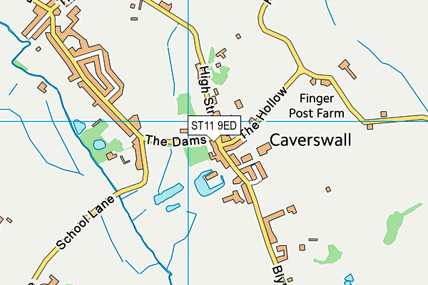 Caverswall Playing Fields map (ST11 9ED) - OS VectorMap District (Ordnance Survey)