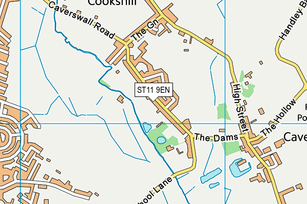 St Peter's CofE (A) Primary School map (ST11 9EN) - OS VectorMap District (Ordnance Survey)