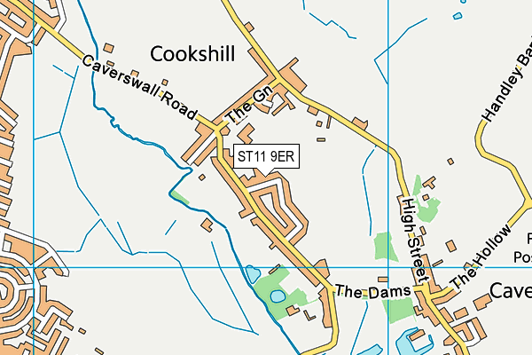 ST11 9ER map - OS VectorMap District (Ordnance Survey)
