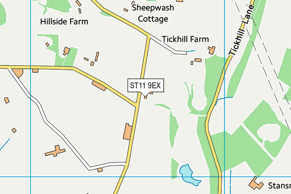 ST11 9EX map - OS VectorMap District (Ordnance Survey)