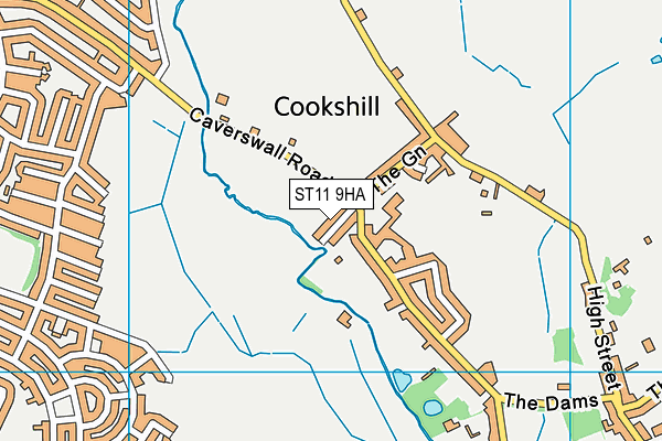 ST11 9HA map - OS VectorMap District (Ordnance Survey)