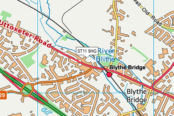 ST11 9HG map - OS VectorMap District (Ordnance Survey)