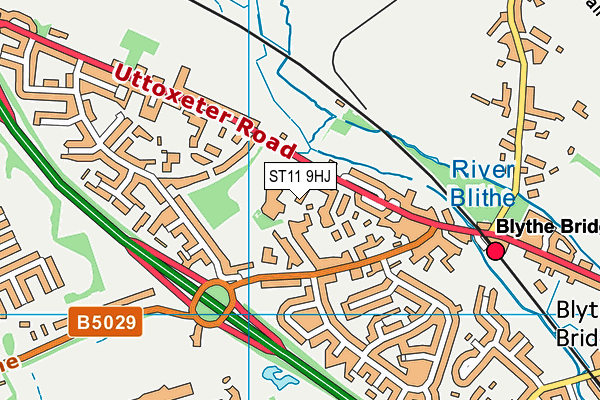 ST11 9HJ map - OS VectorMap District (Ordnance Survey)