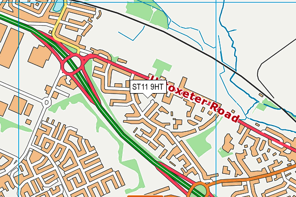 ST11 9HT map - OS VectorMap District (Ordnance Survey)