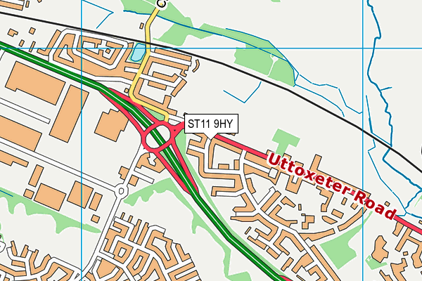 ST11 9HY map - OS VectorMap District (Ordnance Survey)