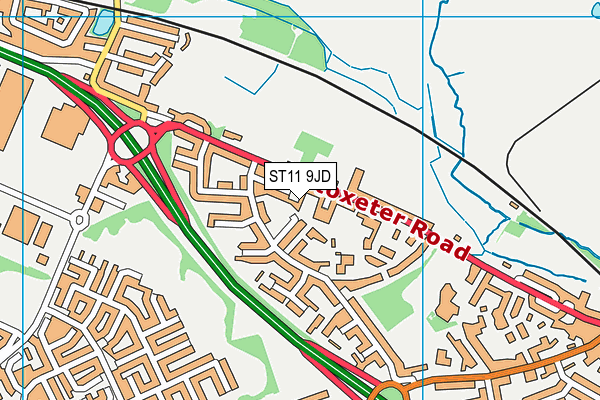 ST11 9JD map - OS VectorMap District (Ordnance Survey)