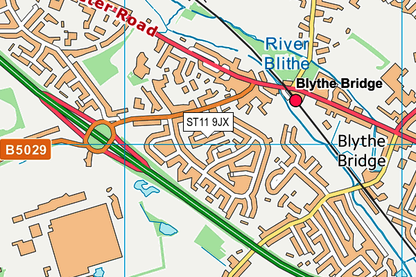 ST11 9JX map - OS VectorMap District (Ordnance Survey)