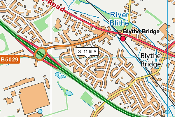 ST11 9LA map - OS VectorMap District (Ordnance Survey)