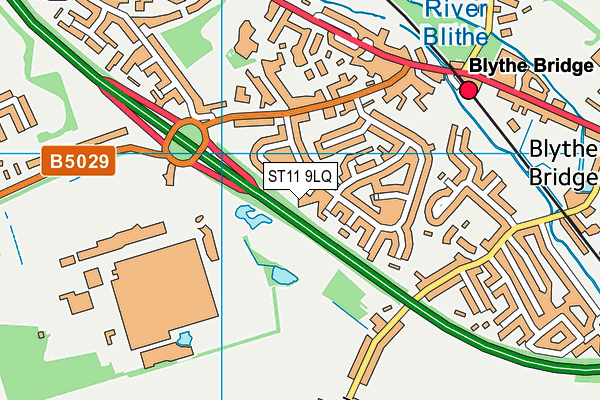 ST11 9LQ map - OS VectorMap District (Ordnance Survey)