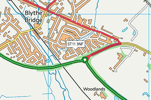 ST11 9NF map - OS VectorMap District (Ordnance Survey)