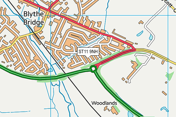 ST11 9NH map - OS VectorMap District (Ordnance Survey)