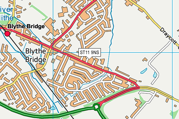 Blythe Bridge Recreation Ground map (ST11 9NS) - OS VectorMap District (Ordnance Survey)