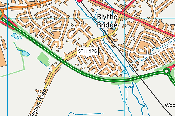 ST11 9PG map - OS VectorMap District (Ordnance Survey)