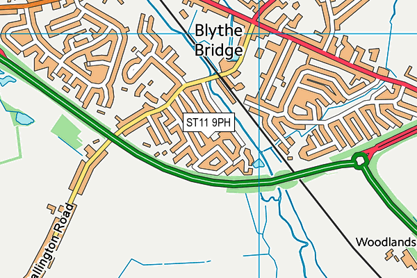 ST11 9PH map - OS VectorMap District (Ordnance Survey)