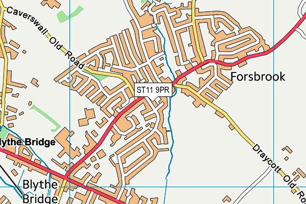 ST11 9PR map - OS VectorMap District (Ordnance Survey)