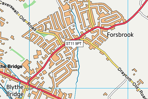 ST11 9PT map - OS VectorMap District (Ordnance Survey)