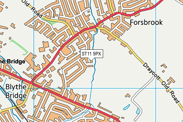 ST11 9PX map - OS VectorMap District (Ordnance Survey)