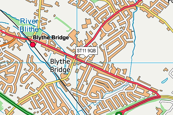 ST11 9QB map - OS VectorMap District (Ordnance Survey)