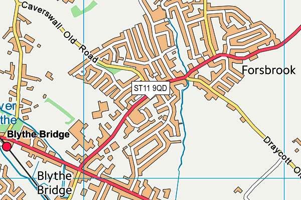 ST11 9QD map - OS VectorMap District (Ordnance Survey)