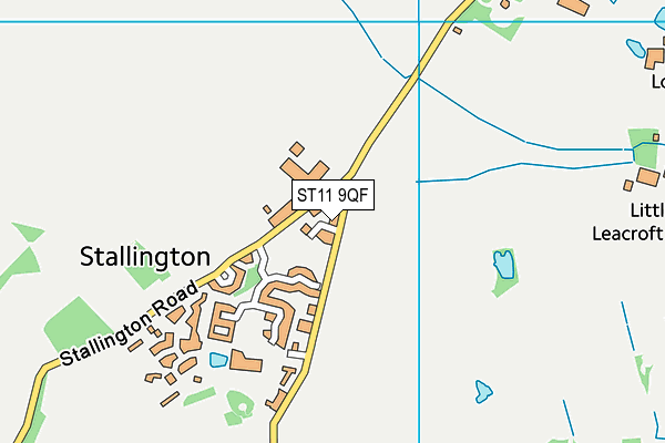 ST11 9QF map - OS VectorMap District (Ordnance Survey)