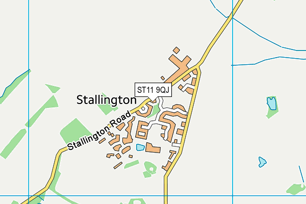 ST11 9QJ map - OS VectorMap District (Ordnance Survey)