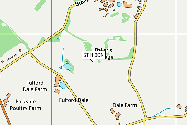 ST11 9QN map - OS VectorMap District (Ordnance Survey)