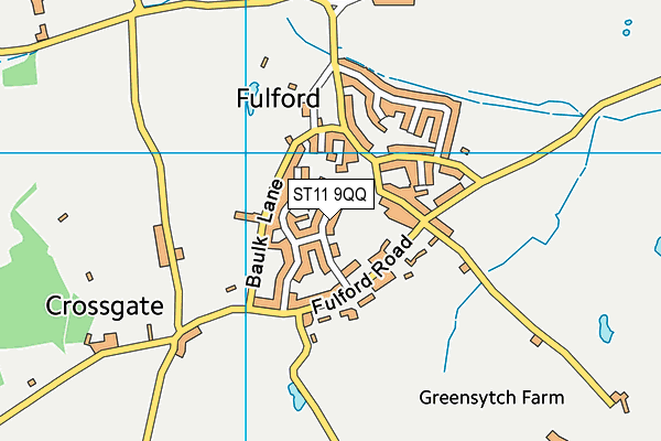 ST11 9QQ map - OS VectorMap District (Ordnance Survey)