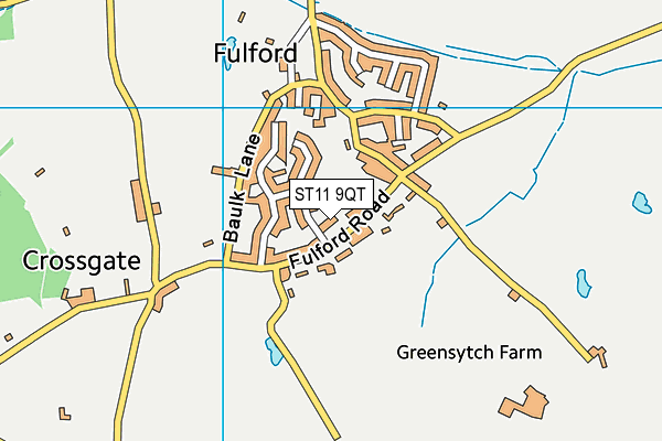 Fulford Primary School map (ST11 9QT) - OS VectorMap District (Ordnance Survey)
