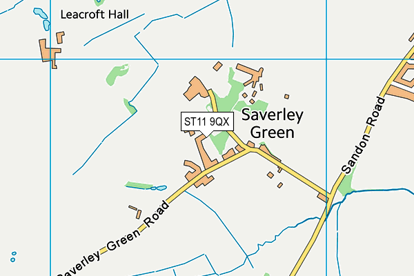 ST11 9QX map - OS VectorMap District (Ordnance Survey)