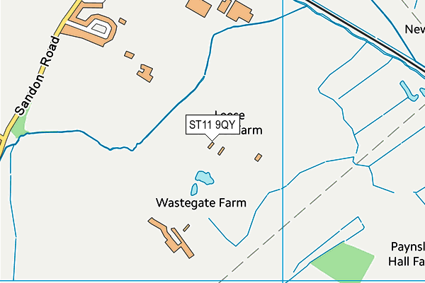 ST11 9QY map - OS VectorMap District (Ordnance Survey)