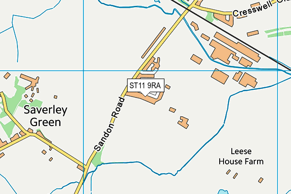 ST11 9RA map - OS VectorMap District (Ordnance Survey)