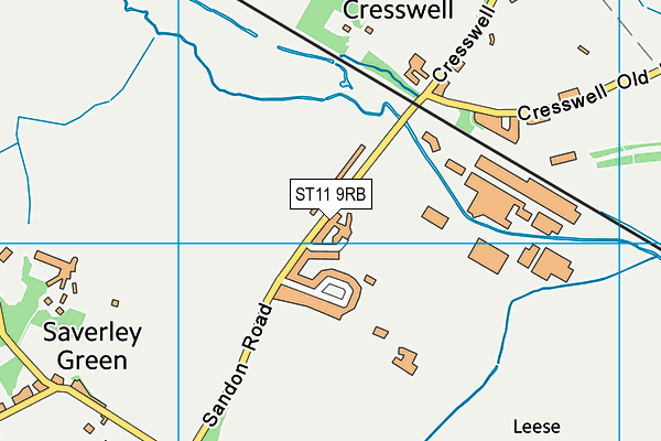 ST11 9RB map - OS VectorMap District (Ordnance Survey)