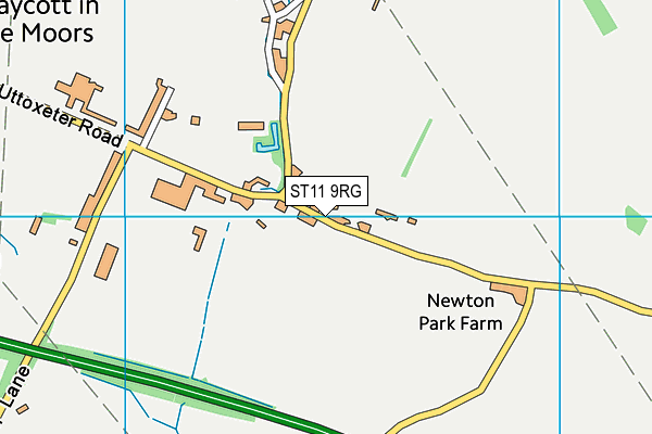 ST11 9RG map - OS VectorMap District (Ordnance Survey)